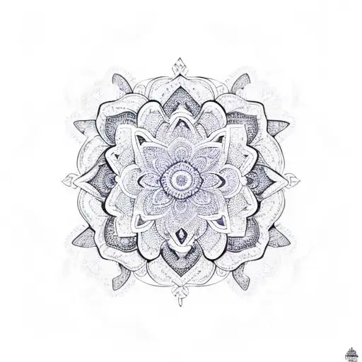 A Lace-inspired Mandala Design Incorporating A Lotus Flower As The Centerpiece