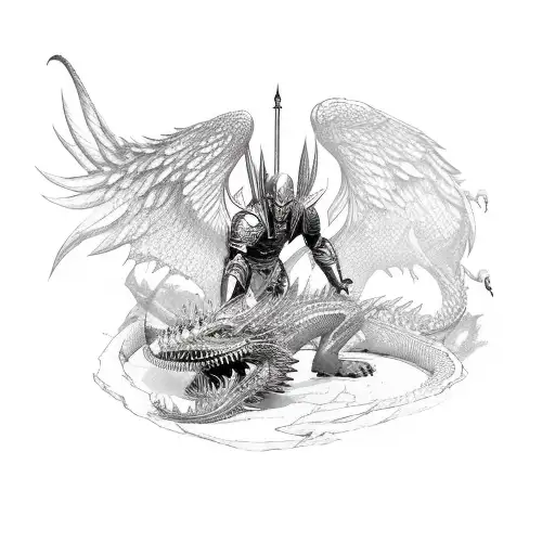 Archangel Defeating The Dragon