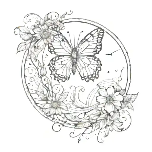 Butterfly And Sun Rising