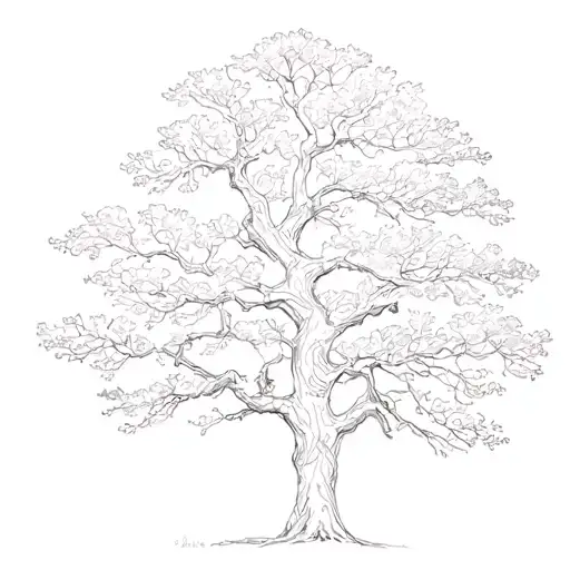 Oak Tree Outline