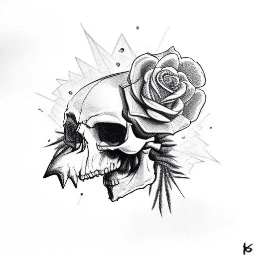 Crow On A Skull With Roses Coming Out It's Mouth