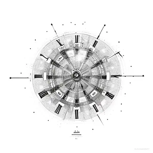 Absract Wheel That Is Also A Clock