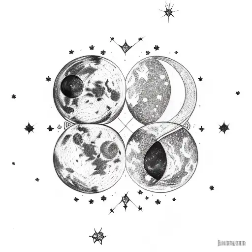 Virgo With Galaxy And Space With A Wolf And Moon