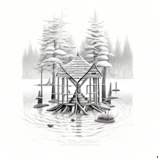 Black Forest With A Lake And In The Stocks Of The Tree The Initials Dmb