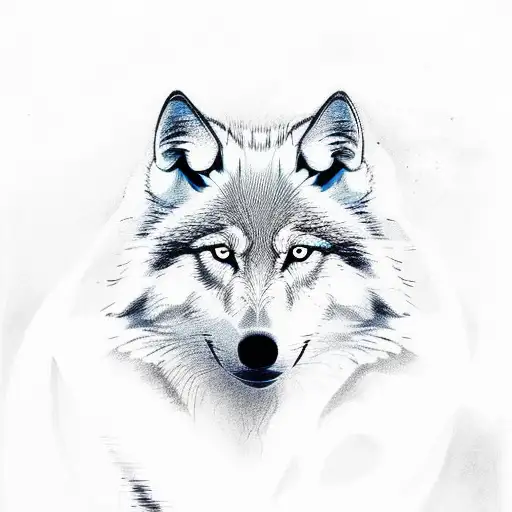 White Wolf In The Beach