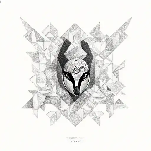 Black Swan That Fades Into A Geometric Style As It Goes Down The Body