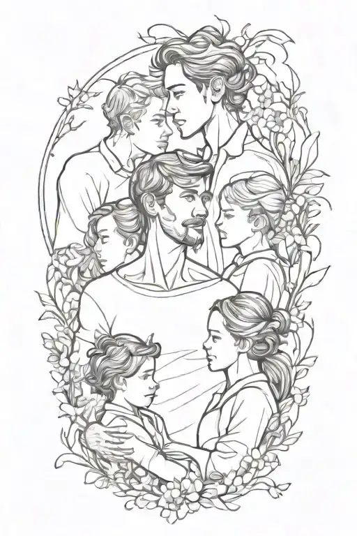 4 People Father Mother Son Daughter