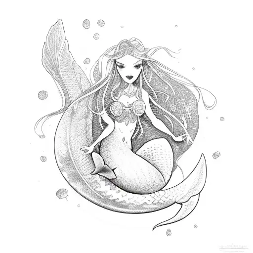 Mermaid With D20 Die