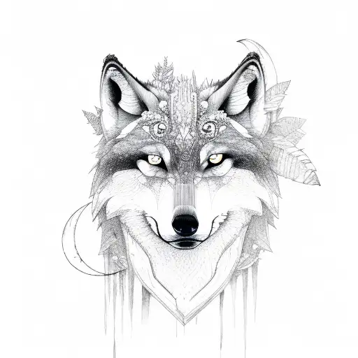 Forest Moon And Wolf