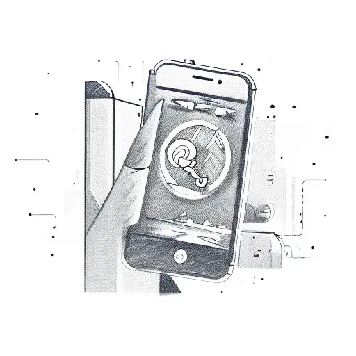 A Sketch-style Illustration Of A Smartphone With Gaming Icons And Symbols