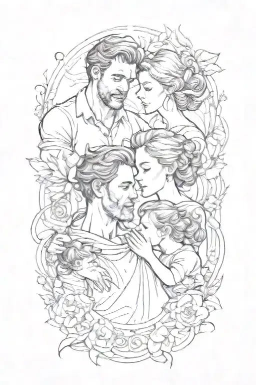 4 People Father Mother Son Daughter