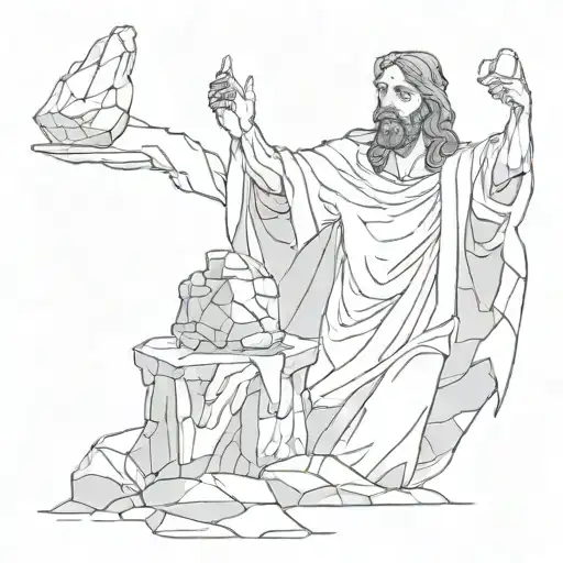 Jesus Moving The Stone Away