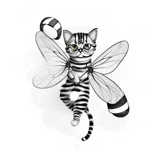 Cat Dressed Up As A Bee