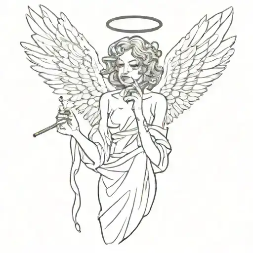 Angel Smoking A Blunt