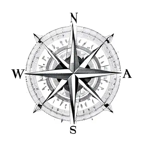 A Compass Rose With Each Family Member's Name Pointing In A Different Direction