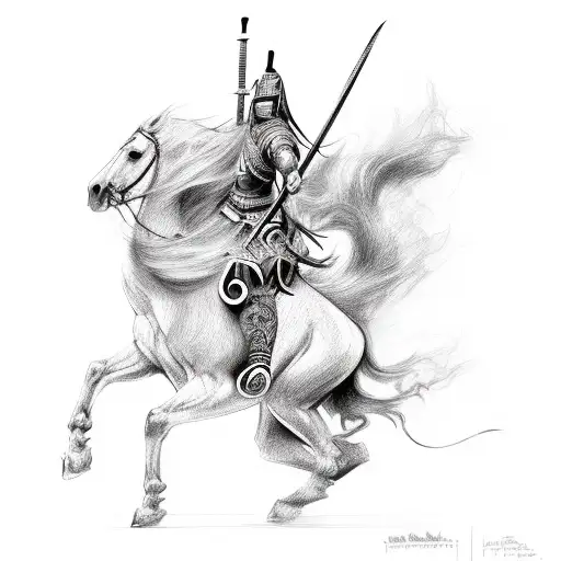 Envision A Fierce Hun Warrior On Horse