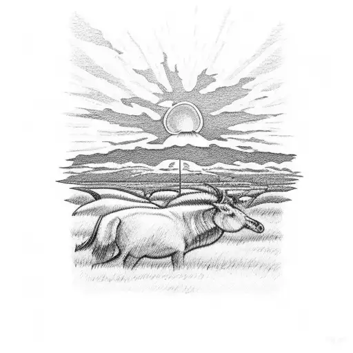 Texas Sunset With Other Texas Themes