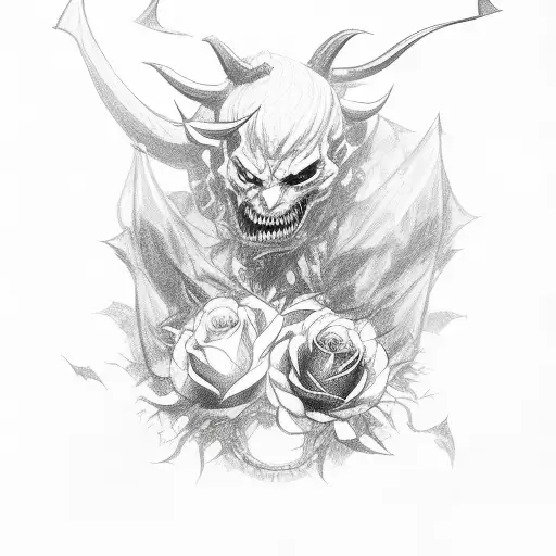 Demon With Black Roses