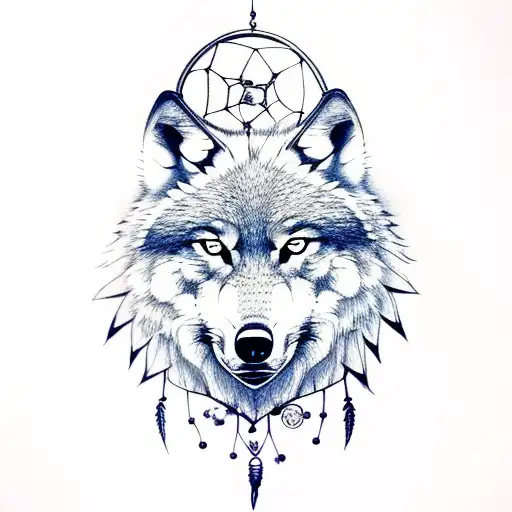 Wolf In Dreamcatcher