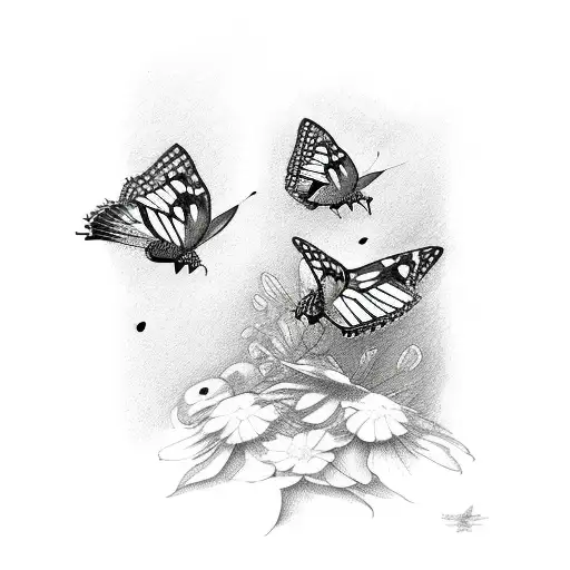 Bird And Butterflies