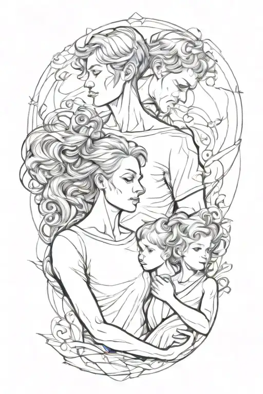 4 People Father Mother Son Daughter