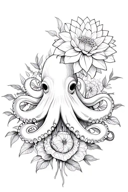 Octopus And Dahlia Flower Bouquet