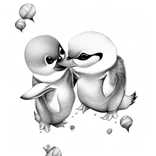 Baby Penguim And Queen Bee