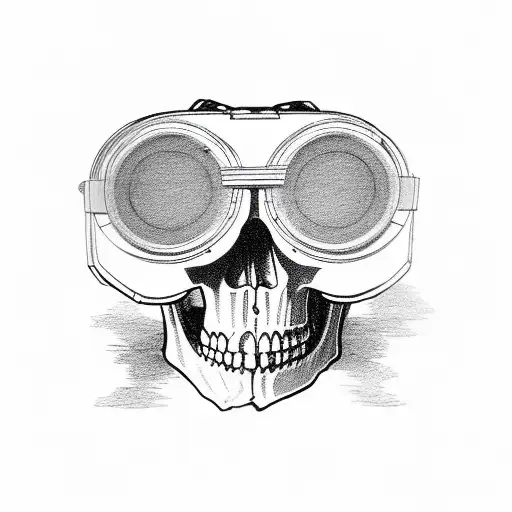 Skull With Quad Night Vision Goggles