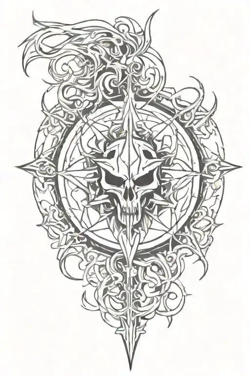 Black Metal Logo Incorporated Into The Design