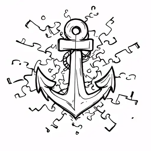 A Anchor Breaking Through A Puzzle Happy Face