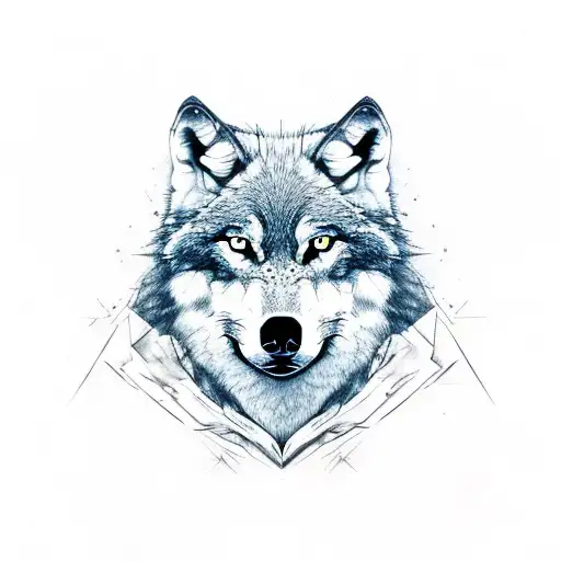 Wolf Face With Half Of The Face Torn Off
