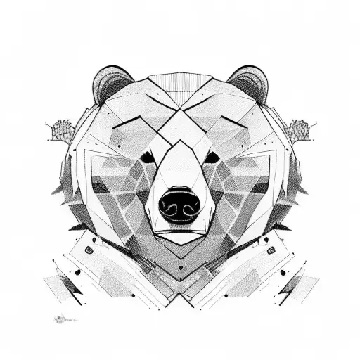 Close-up Of Bear Face Protectin His Cub