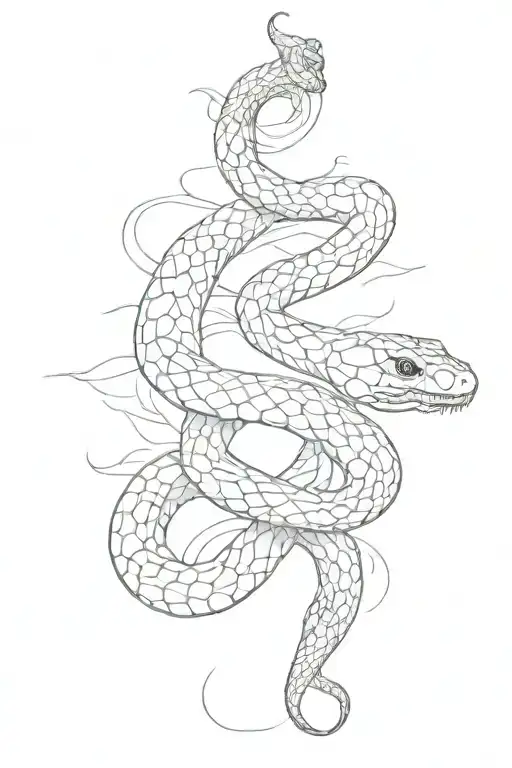 Snake Tattoo Graphic Desig On All Leg With Black Dots