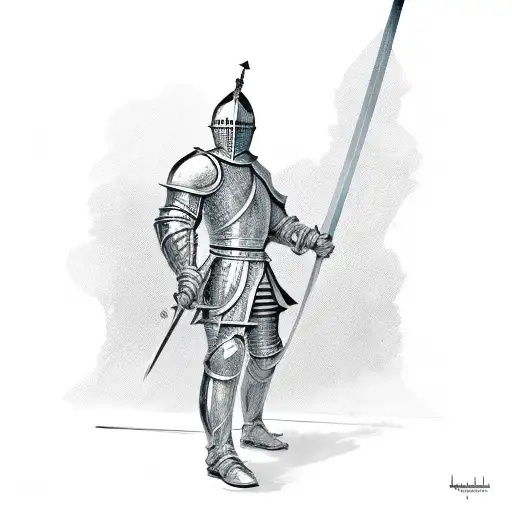 Knight Holding Sword Upwards