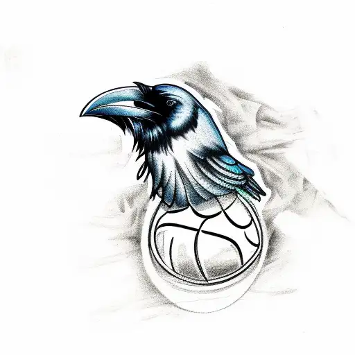 Design A Tattoo Of A Raven Dribbling A Basketball Or Kicking A Football