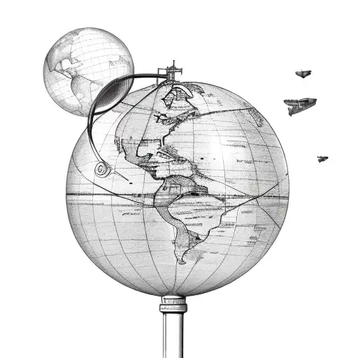 Globe With A Flight Around It And Connects To A Infinite Symbols Saying Enjoy