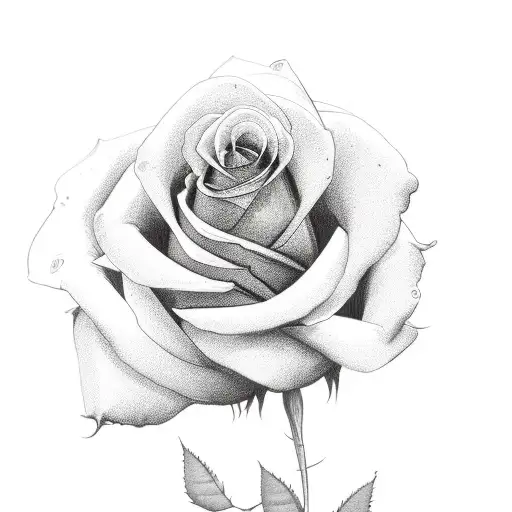 Red Rose With Dates Below