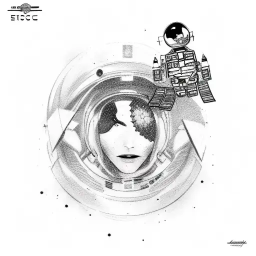 Estoic Tatto With Astronaut