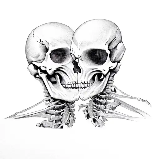 Death Skeleton With Lust Woman