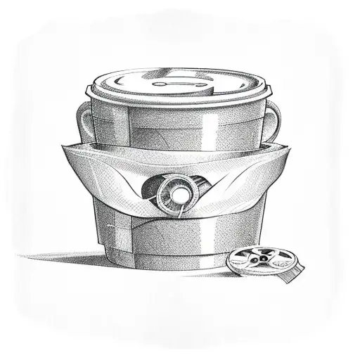 Coffee Cup With A Movie Reel Design