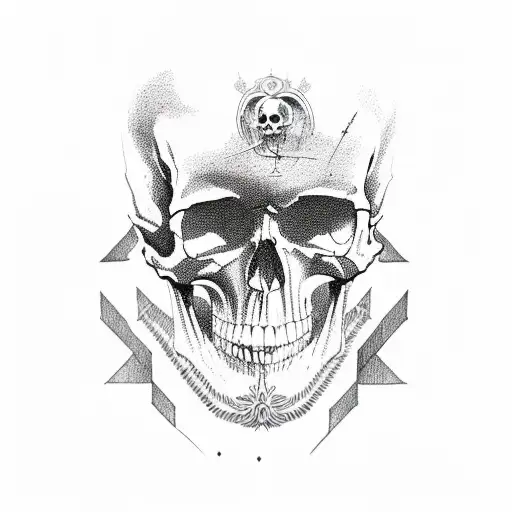 Skull With The Words Sic Parvos Magna