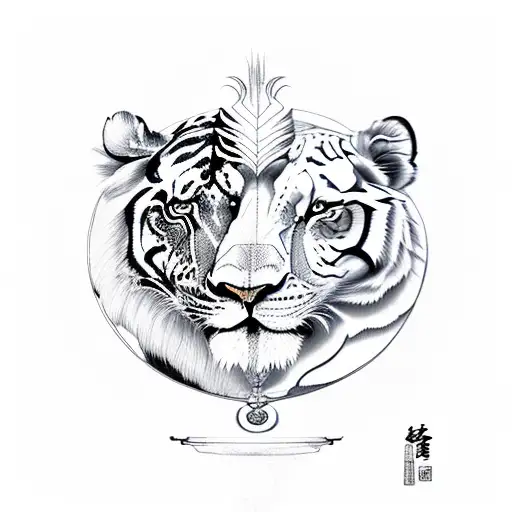 Lion And Tiger Like Yin And Yang