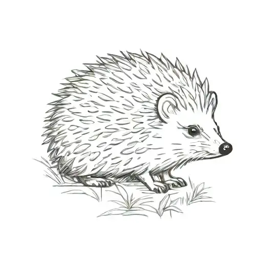 Hedgehog In A Clearing In The Forest