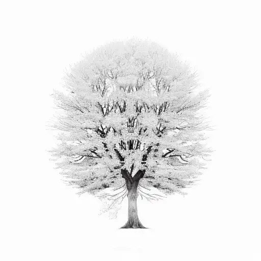 Beautiful Tree With Leaves On Branches Ion Roaring