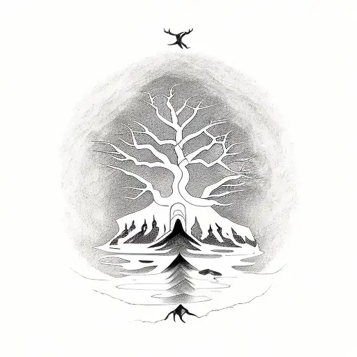 Design A Tattoo Of A Family Tree Growing Out Of Lake Baikal