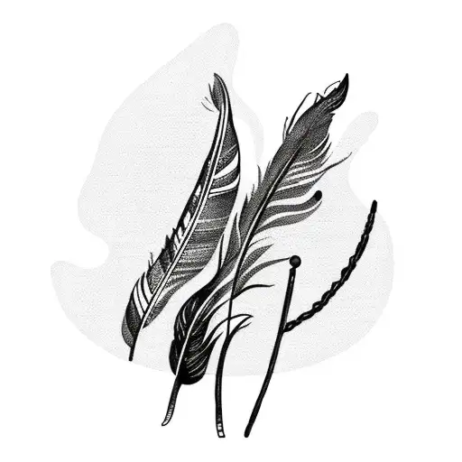 Feather With Books And Crochet Hook