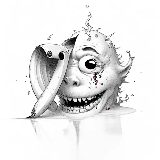 Funny Character Shaped Like A Bloody Tampon