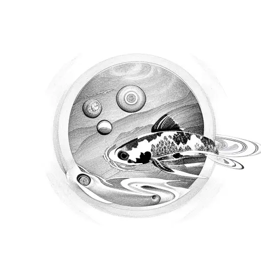 Koi Fish With Saturn
