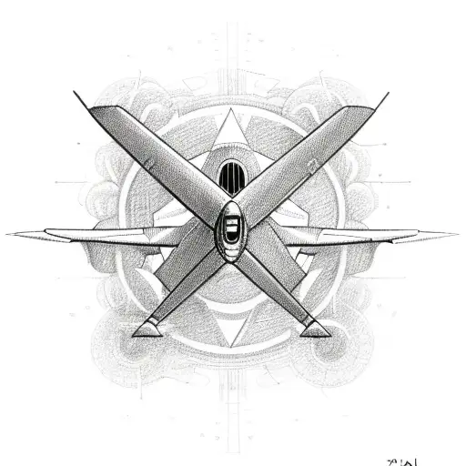 A Detailed Sketch Of An Airplane With The Symbol Of Infinity Incorporated Into The Design