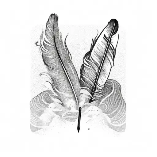 Feather With Books As Plumes With Stem As Crochet Hook